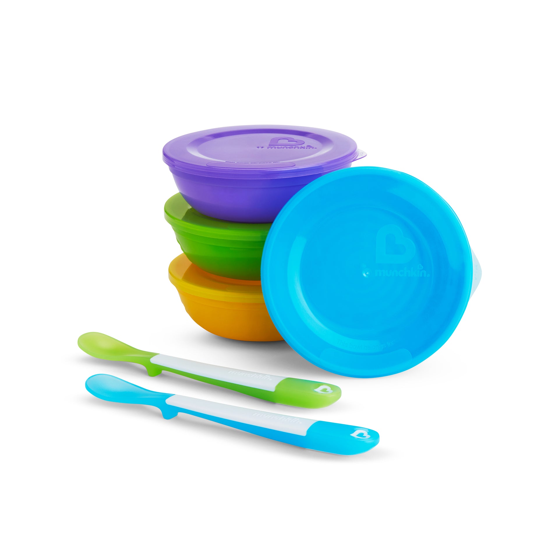 Munchkin® Love-a-Bowls™ 10 Piece Baby Feeding Set, Includes Bowls with Lids  and Spoons, Multicolor